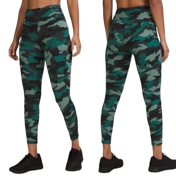Lululemon Base Pace High-Rise Running Tight Heritage 365 Camo Tidewater Sz 4 - Picture 1 of 11